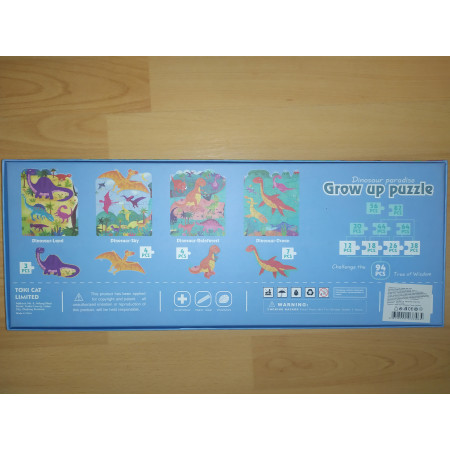 Dřevěné puzzle 4v1 celkem 96 dílů - dinosauři