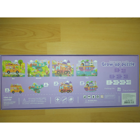 Dřevěné puzzle 4v1 celkem 94 dílů - doprava