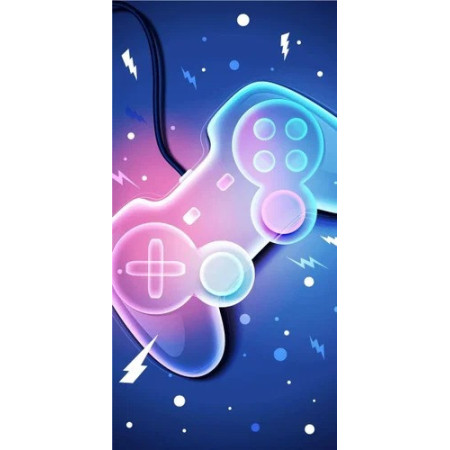 JERRY FABRICS Osuška Player 70 × 140 cm | Bavlněná osuška s motivem Game Padu