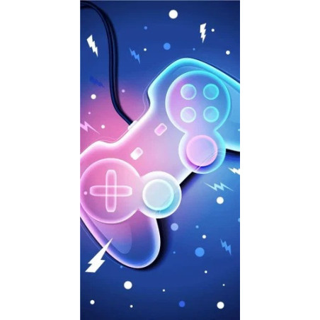 JERRY FABRICS Osuška Player 70 × 140 cm | Bavlněná osuška s motivem Game Padu